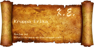Kruppa Erika névjegykártya
